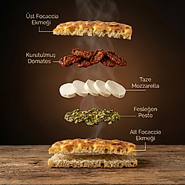 SUDA MOZARELLA & K. DOMATES & PESTO SOSLU FOCACCIA SANDVİÇ