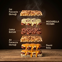 SUCUKLU & MOZARELLA & BBQ SOSLU FOCACCIA SANDVİÇ